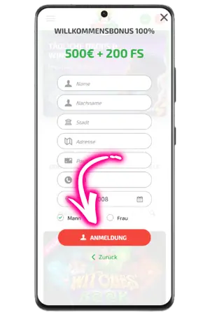 Persönliche Daten für BoaBoa Casino Login Ausfüllen